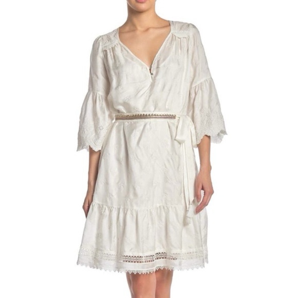 NWT Jade by Johnny Was White Silk Lace Irene Dress